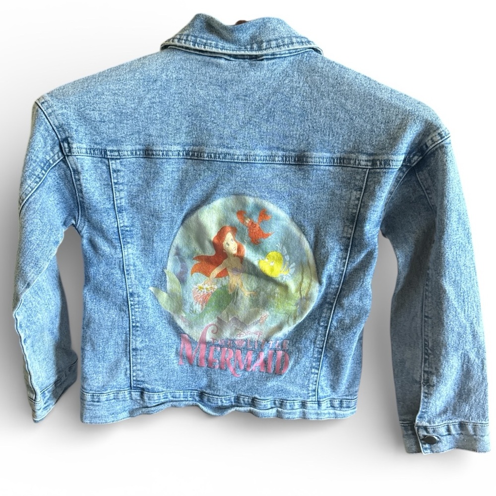 Disney Princess Ariel Kids Medium Denim Jacket with Little Mermaid Casual Design